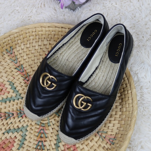 Authentic Gucci Black Quilted Espadrilles - Picture 6 of 11